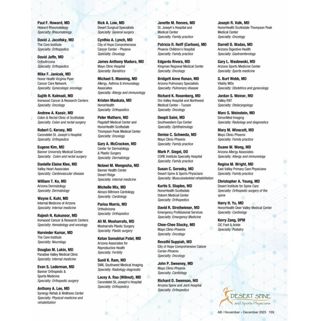 100 best doctors 2024 az business page 2